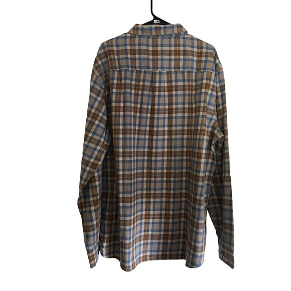 NEW Prana Flannel Button Up Shirt Sandbar Mens XXL Slim Fit 2XL Browns Blue NWT - Picture 4 of 6
